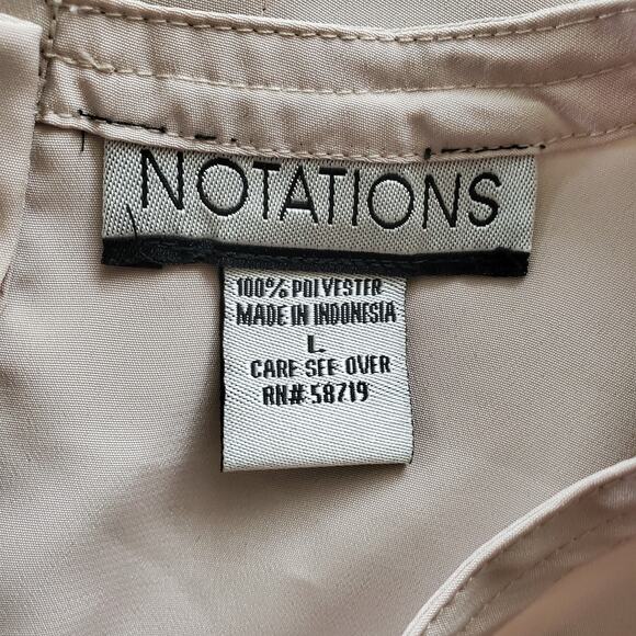 Notations Tan Sleeveless Button Up Back Blouse Top L - Picture 4 of 5
